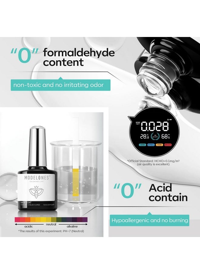 modelones - modelones Nail Dehydrator and Primer with Gel Base & Top Coat Set, Acid Free Acrylic Nail Supplies Primer Glossy Gel Nail Polish Top Coat Starter Kit - Image 1