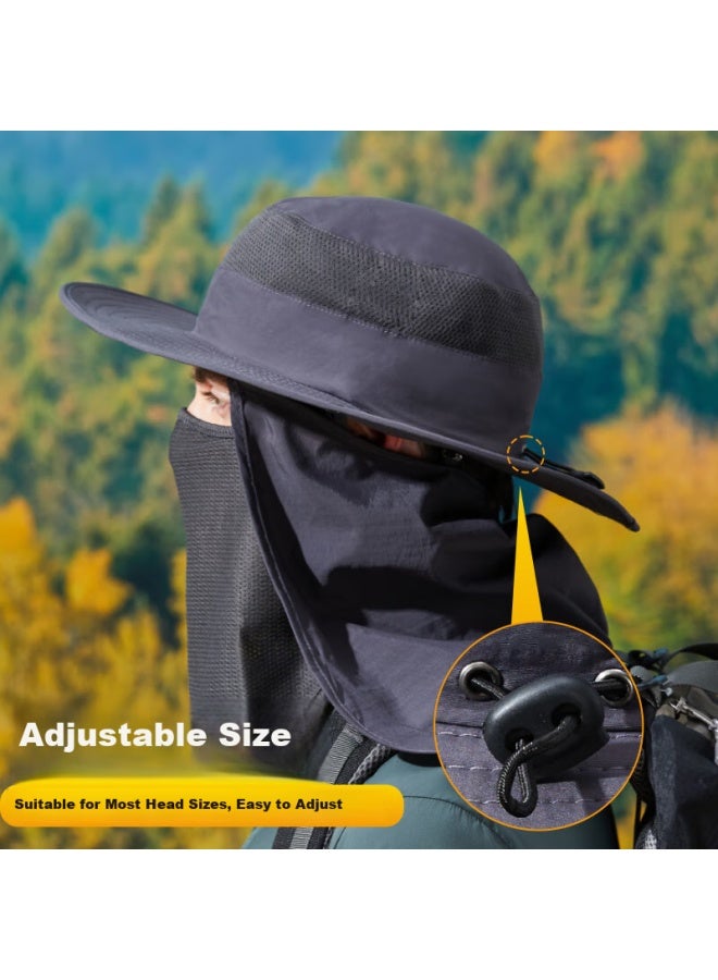 Red Dragonfly Sun Protection Hat For Men, Summer Sun Visor, Outdoor Travel Fishing Hiking Sunhat, Full Face Uv Protection Mask Sun Hat - Image 2