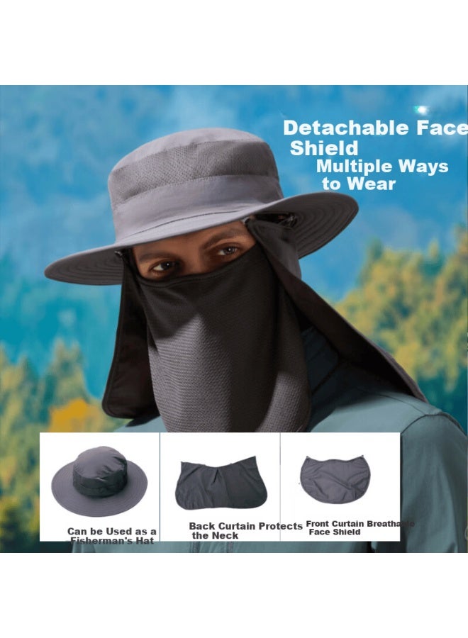 Red Dragonfly Sun Protection Hat For Men, Summer Sun Visor, Outdoor Travel Fishing Hiking Sunhat, Full Face Uv Protection Mask Sun Hat - Image 3