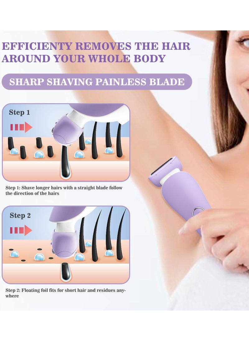 Lady Shavers Electric Shaver for Women Electric حلاقة كهربائية للذراع ساق الإبط اللاسلكي المحمولة IPX6 غير المقاومة للماء USB جاف قابل للشحن رطب - Image 3