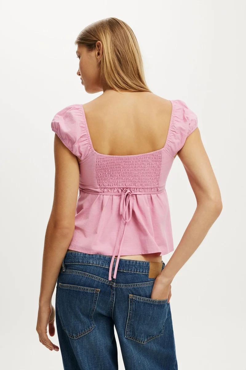 Cotton On  TIE BACK BABYDOLL TOP for Women | Best Price UAE