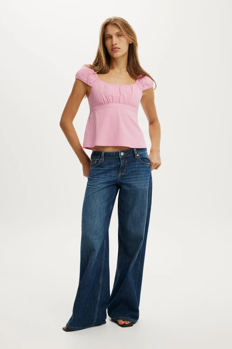 Cotton On  TIE BACK BABYDOLL TOP for Women | Best Price UAE