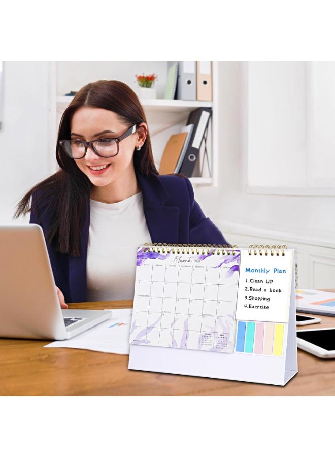 2026 Desk Calendar - 2026 Monthly Standing Desktop Calendar with Stable Triangular Base, Twin-Wire Binding Planner - Image 2