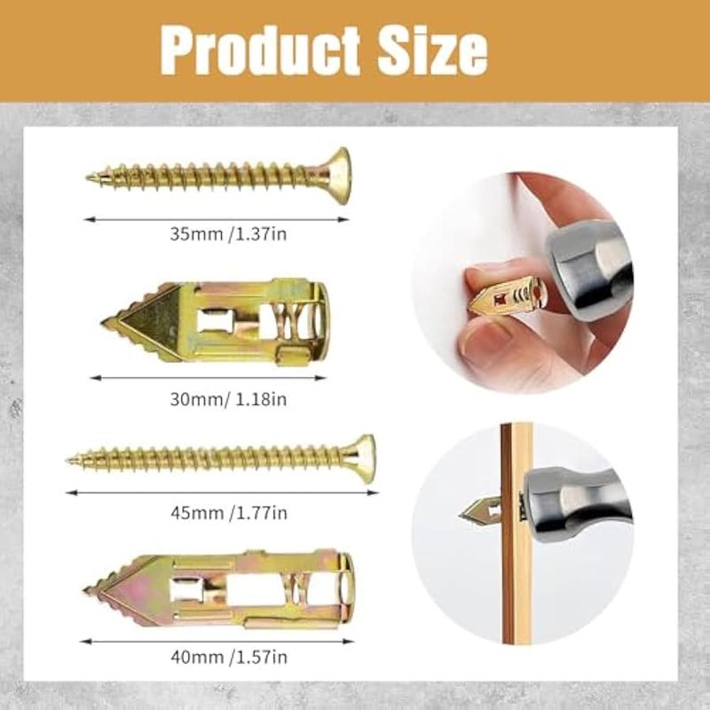AnchorSelf-Drilling Anchors Screws, 2025 New Zinc Self-Drilling Drywall Anchors with Screws Kit for Fixing TV, Shelf, Cabinet, Curtains, Calligraphys (30, 0.47 * 1.57 inches) - Image 3