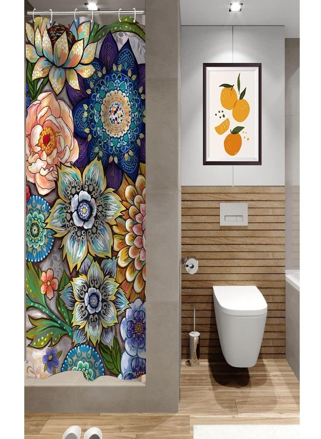 Neasow ستائر دش نيازوا بوهو الزهرية للحمام، ستارة دش قماش زاهية، متعددة الألوان 36"×72" - Image 4