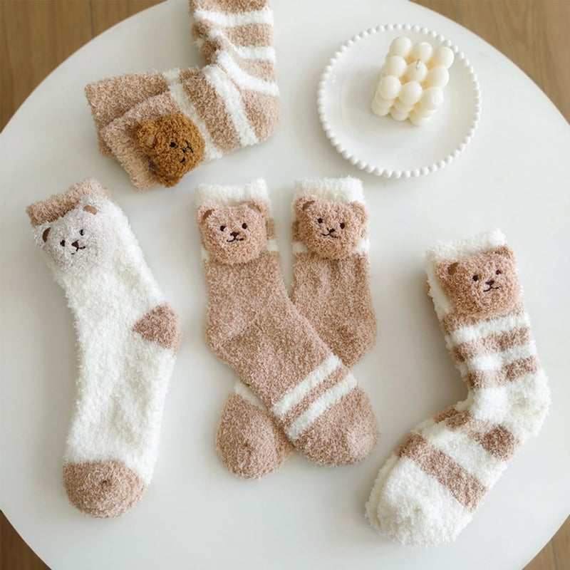 Warm Cozy Fluffy Cartoon Monster Socks Coral Velvet Three-Dimensional Quirky Socks lovely Ugly Plush Socks Funny Fluffy Cozy Socks for Women Novelty Monster Warm Socks - Image 5