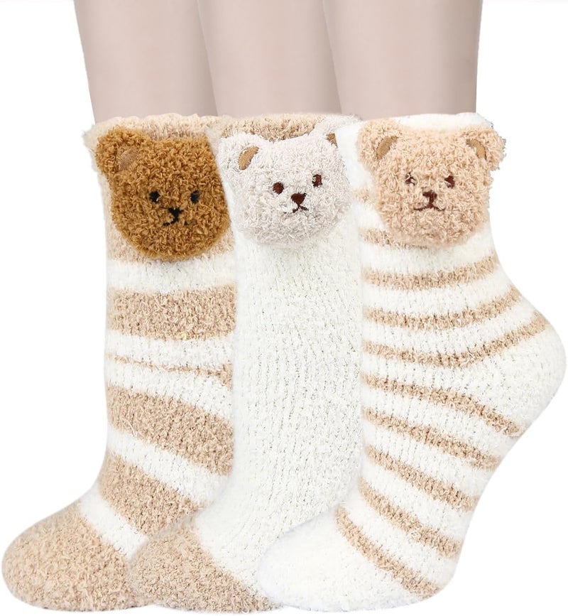 Warm Cozy Fluffy Cartoon Monster Socks Coral Velvet Three-Dimensional Quirky Socks lovely Ugly Plush Socks Funny Fluffy Cozy Socks for Women Novelty Monster Warm Socks - Image 1