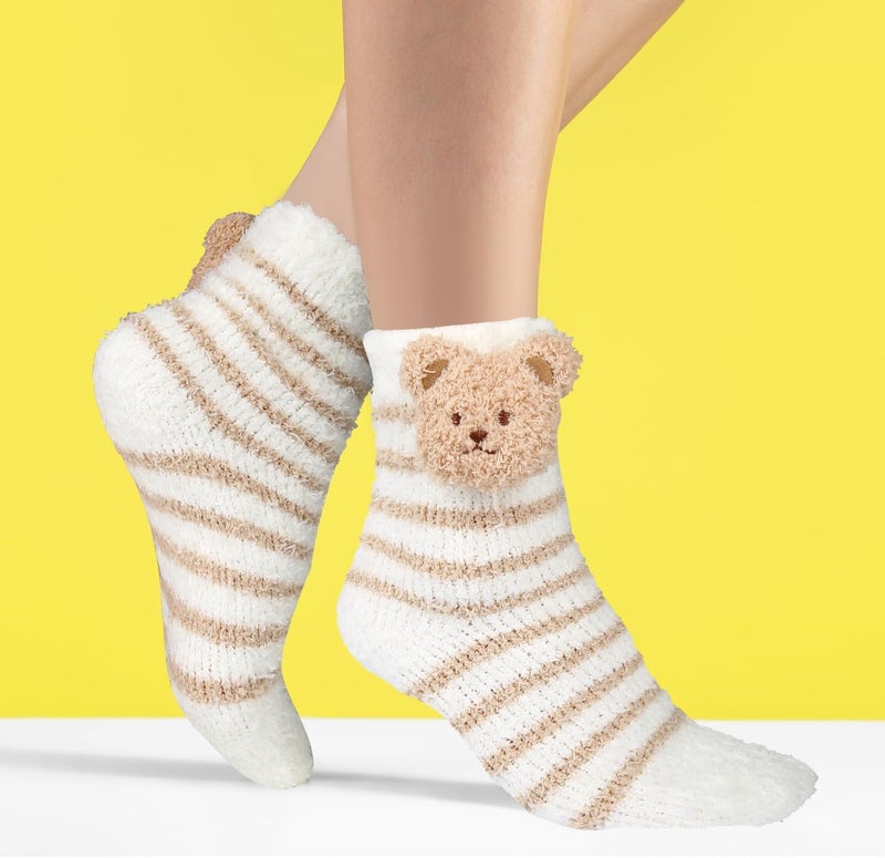 Warm Cozy Fluffy Cartoon Monster Socks Coral Velvet Three-Dimensional Quirky Socks lovely Ugly Plush Socks Funny Fluffy Cozy Socks for Women Novelty Monster Warm Socks - Image 4