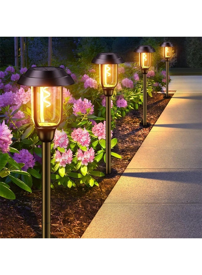 DUNISO 4 Packs Outdoor Solar Lights, Solar Garden Lights, Automatic Solar Lamp, Waterproof IP65 ， Easy to Install，for Garden, Pathway, Patio, Walkway, Lawn Home - Image 1