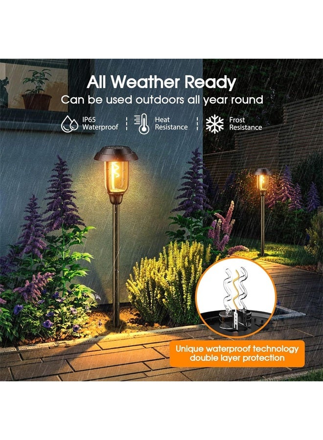 DUNISO 4 Packs Outdoor Solar Lights, Solar Garden Lights, Automatic Solar Lamp, Waterproof IP65 ， Easy to Install，for Garden, Pathway, Patio, Walkway, Lawn Home - Image 3