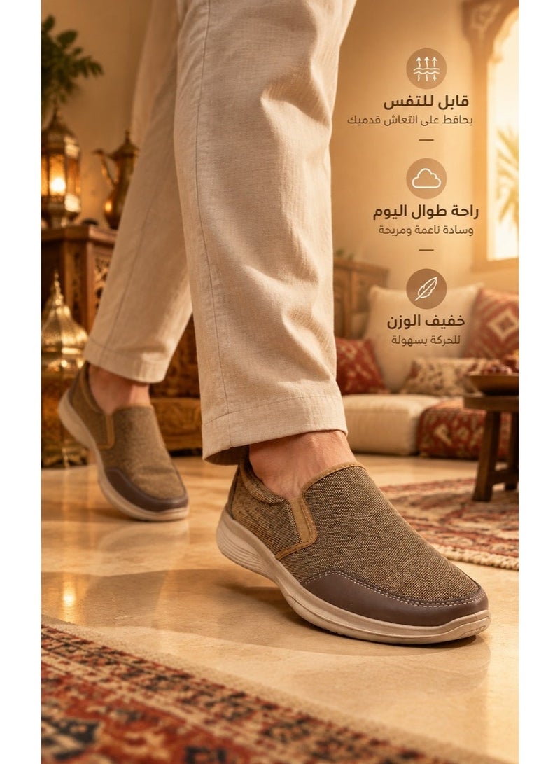 Amity Men's Platform Slip-On Loafers, Breathable Canvas Casual Orthopedic Walking Shoes - Image 5