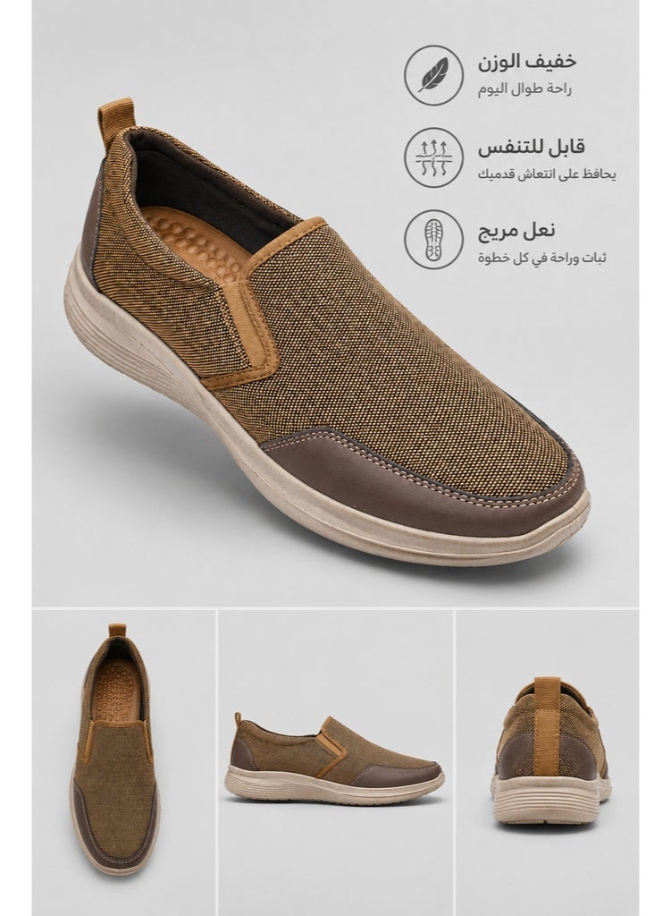 Amity Men's Platform Slip-On Loafers, Breathable Canvas Casual Orthopedic Walking Shoes - Image 2