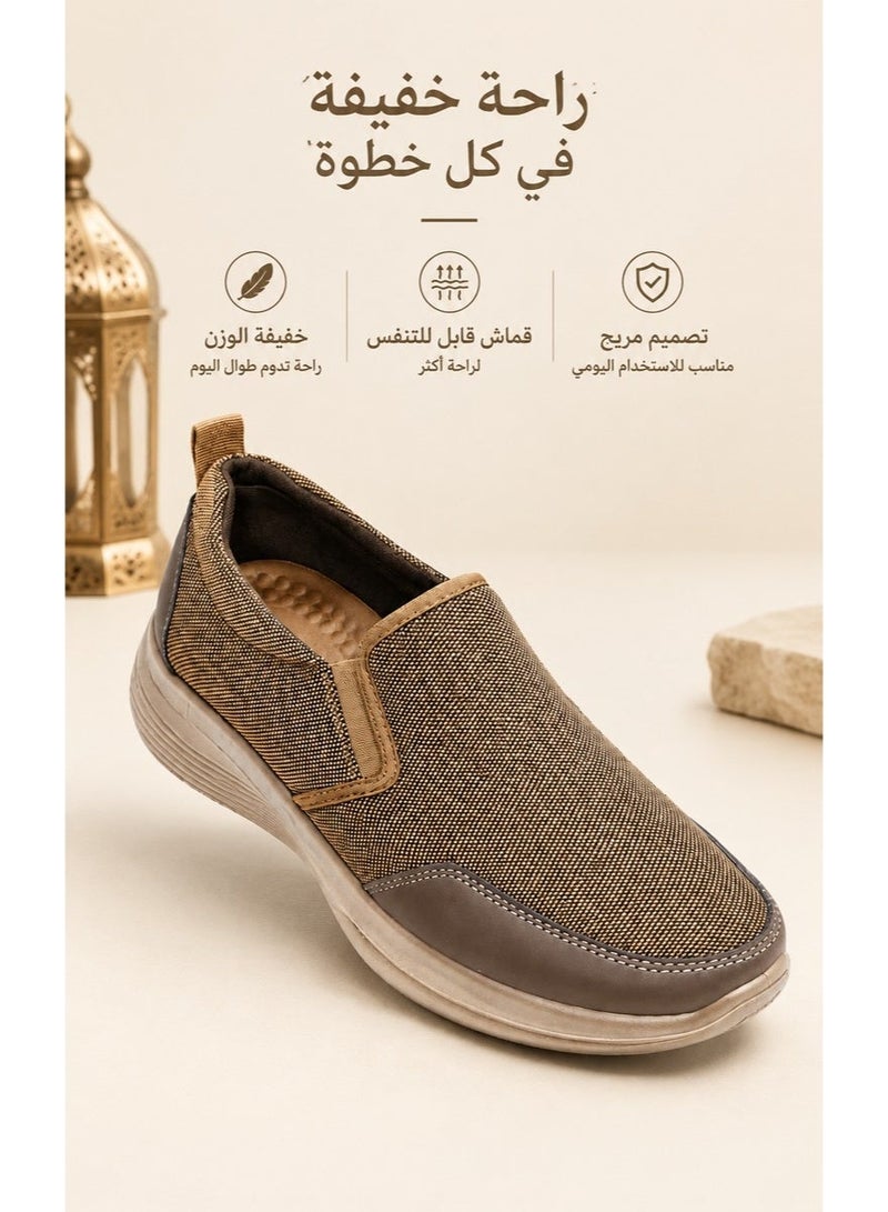 Amity Men's Platform Slip-On Loafers, Breathable Canvas Casual Orthopedic Walking Shoes - Image 3