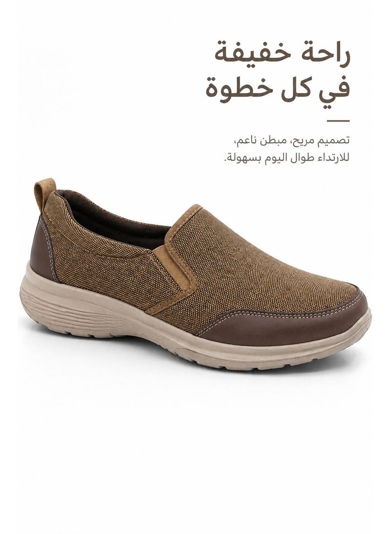 Amity Men's Platform Slip-On Loafers, Breathable Canvas Casual Orthopedic Walking Shoes - Image 1