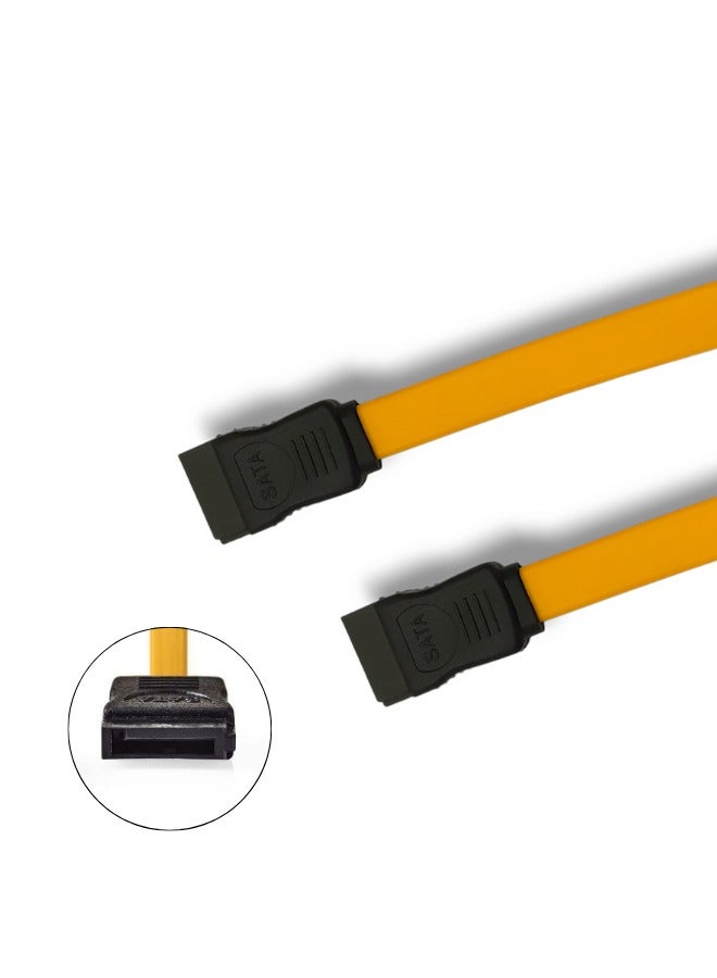 High-quality internal SATA data cable - for connecting HDDs and SSDs, orange - Image 1