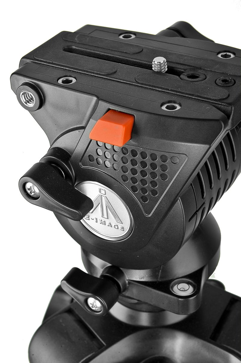 E-Image EI-7010A 5.5ft Tripod Stand Kit with Hydraulic Fluid Head for DSLR & Video Camera Canon Nikon | Payload 5KG | Black - Image 4
