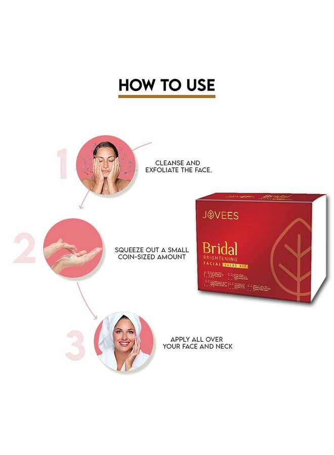 Jovees Herbal Bridal Brightening Facial Value Kit; Face Cleanser 50G; Face Scrub 50G; Face Massage Cream 50G; Face Masque 65G; Brightening Face Cream 50G - Image 5