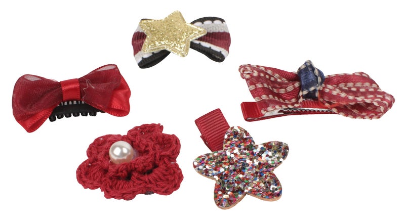 YELLOW BEE Cute Hair Clips Set for Girls - (Red) Pack of 2, Girls Hair Accessories for Hair Styling Clips, Perfect for Occasions like Birthday, Parties & Ideal Gift for Girls - Image 3