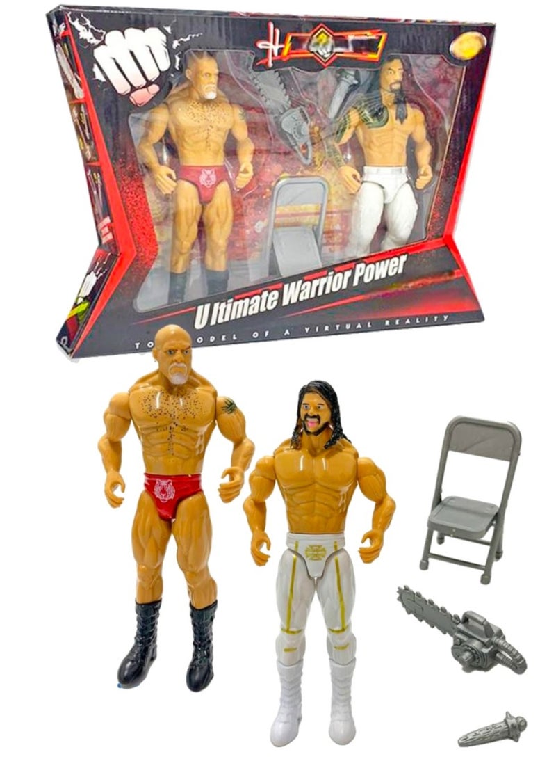 WWE Ultimate Warrior Power Fighting Hero WWE Action Figure Toy Set With Accessories