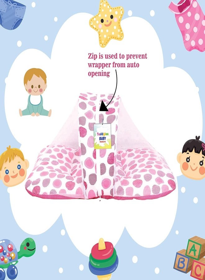 Toddylon سرير توديلون للأطفال حديثي الولادة، طقم فراش مع ناموسية (من 0 إلى 6 أشهر) (وردي - 2) - Image 3