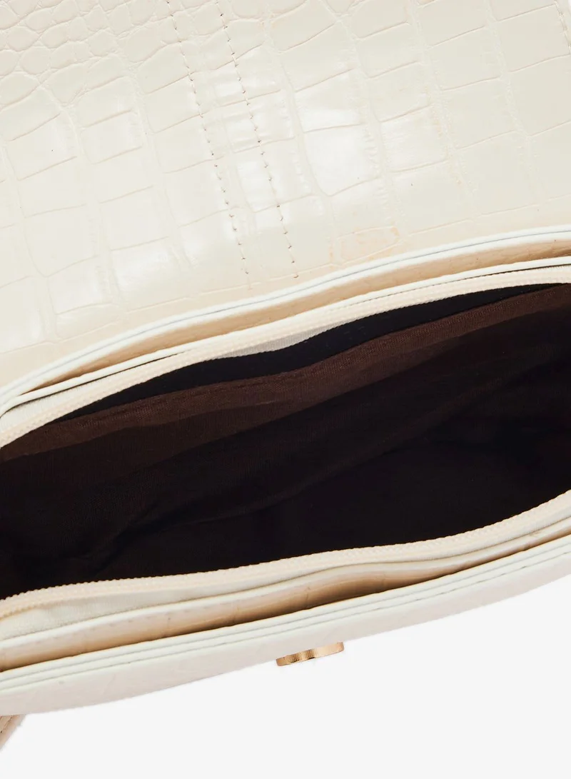 ELLA White Croc Detail Mini Crossbody Bag for Women | Best Price UAE