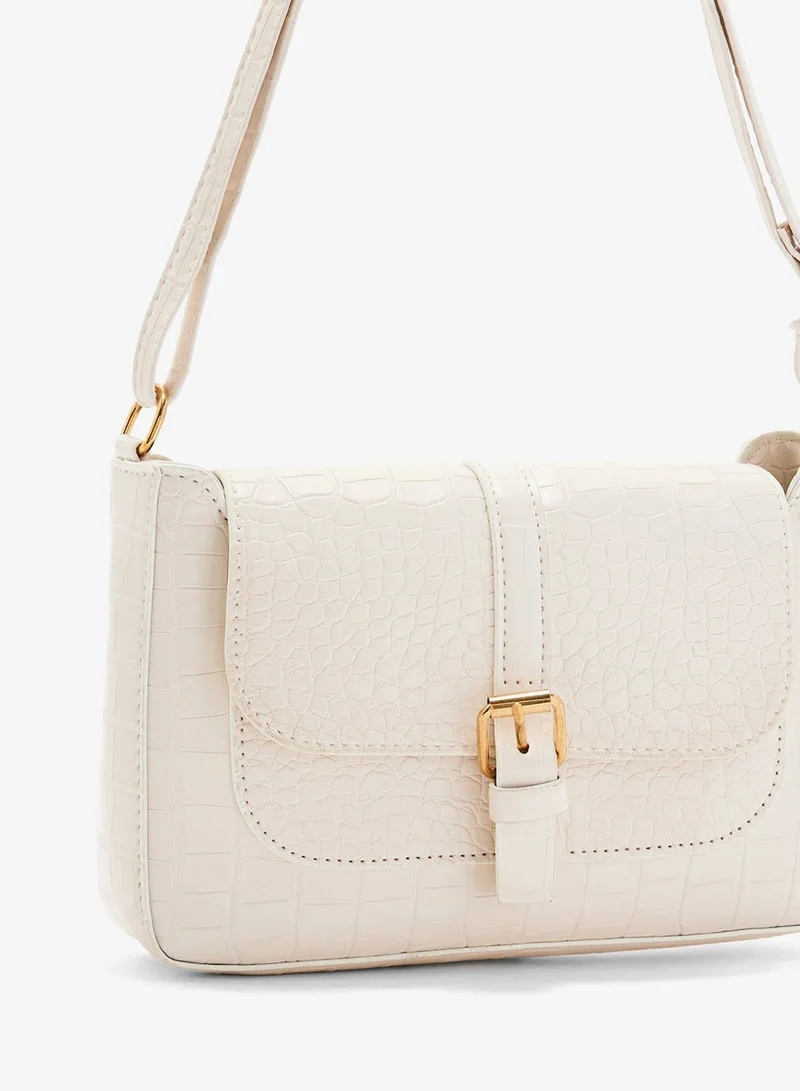 ELLA White Croc Detail Mini Crossbody Bag for Women | Best Price UAE