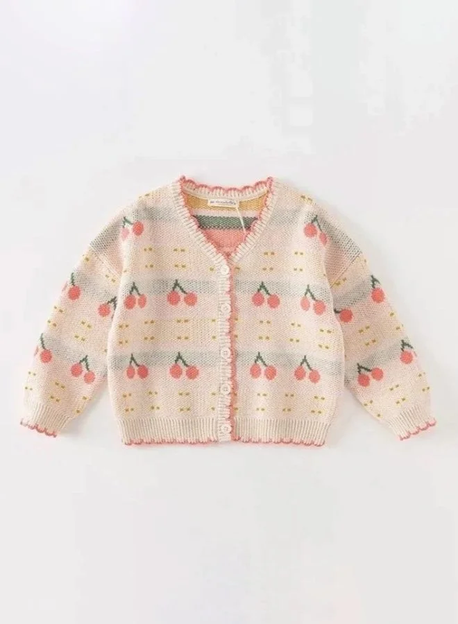 Dave & Bella Beige Cherry Cardigan