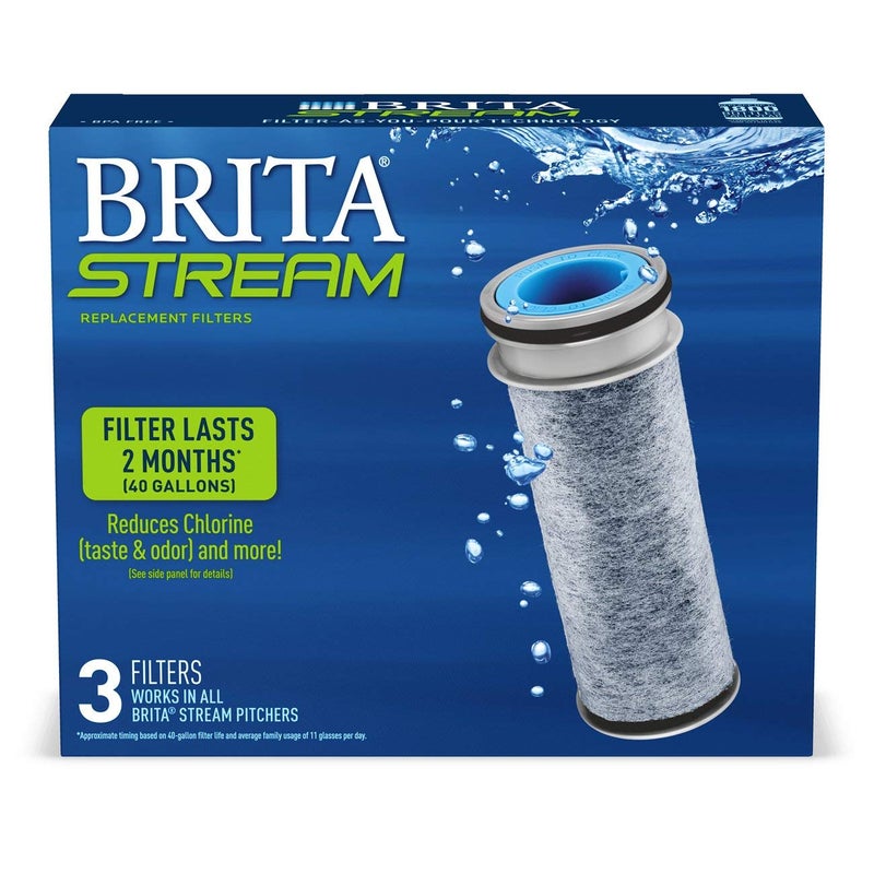 BRITA مرشح مياه إبريق بريتا ستريم للإباريق والموزعات، خالي من BPA، يحل محل 1,800 زجاجة مياه بلاستيكية في السنة، يدوم شهرين أو 40 جالون، يشمل 3 مرشحات - Image 5