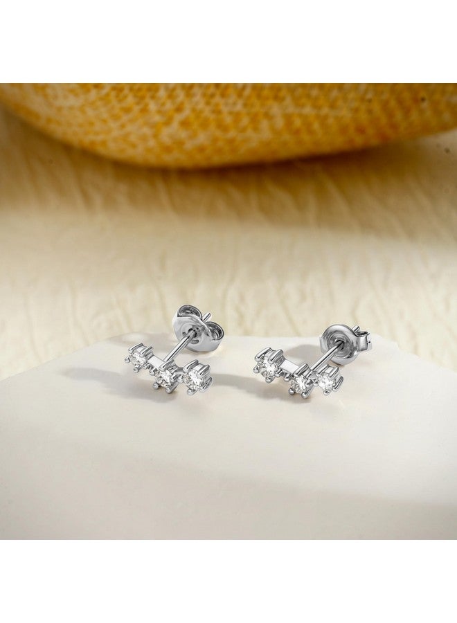 Fiasaso 3 Pairs 925 Sterling Silver Hypoallergenic Earrings Set For Multiple Piercing Dainty 14K Gold Plated Stud Huggie Small Hoop Earrings For Women Trendy Cute Earring Stacks For Sensitive Ears - Image 5