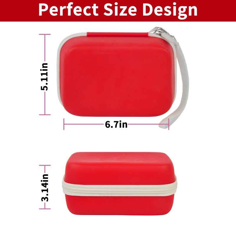 casmilee Kids Instant Print Camera Case for Dylanto/for ESOXOFFORE/for VTech KidiZoom PrintCam/Creator Cam/for Goopow/for GKTZ/for FUNKAM/for Agoigo Waterproof Digital Video Toddler Cameras - Box Only (Red) - Image 5