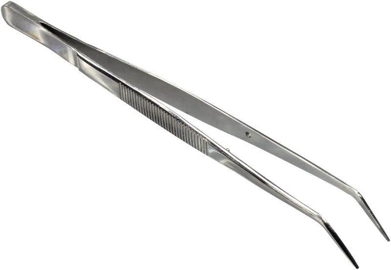 HTS 171C6 6.25" Curved Stainless Steel College Tweezers - Image 1