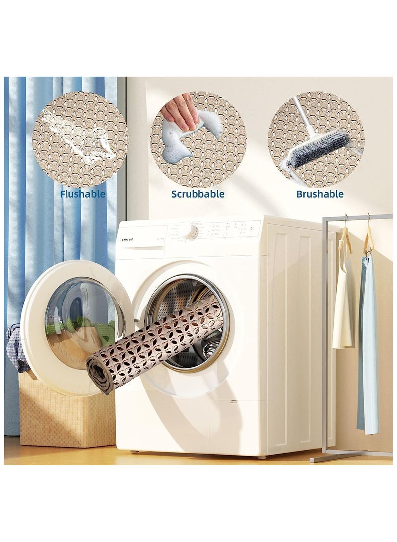 سوفام سجادة حوض الاستحمام، سجادة حوض الاستحمام المطاطية غير الانزلاقية مع فتحات التصريف وأكواب ماصة، تصريف سريع تنظيف سهل، سجادة الحمام لحوض الاستحمام وكشك الاستحمام وغرفة الاستحمام، قابلة للغسيل في الغسالة (رمادية) - Image 5