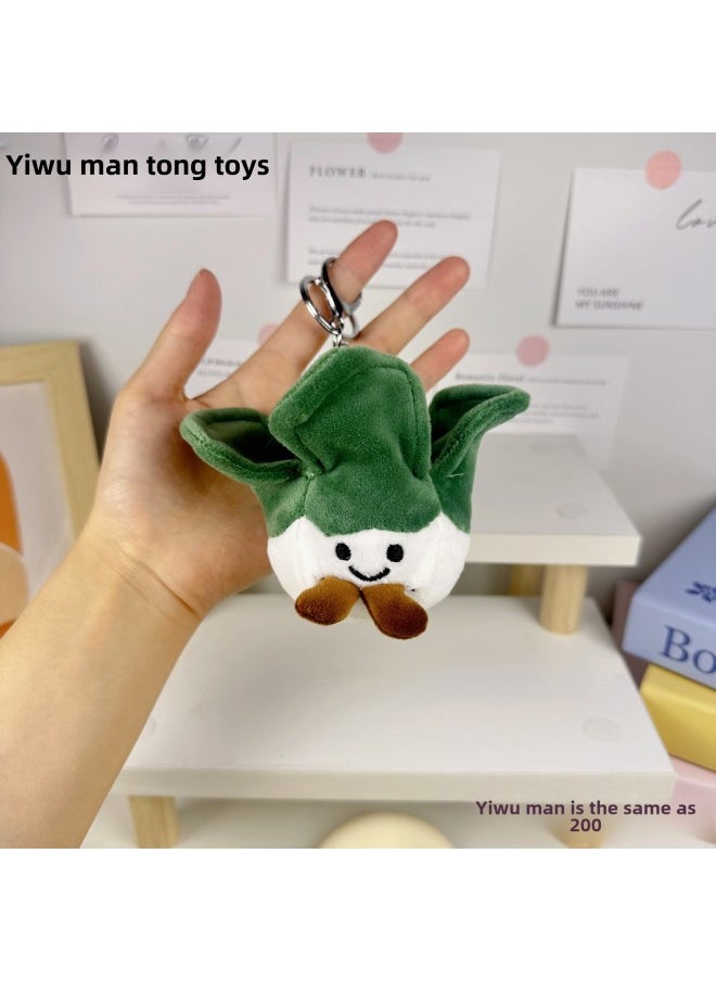 Abstract Vegetables Garlic Broccoli Pendant Plush Doll Cute Doll Corn Bamboo Shoots Keychain Bag Pendant-Color:Corn-bead Chain Style-Height:10cm  - Image 4