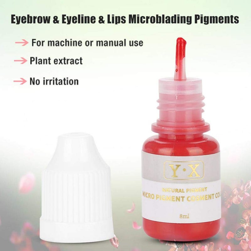 klarako Tattoo Ink, Plant Extract Body Tattoo Ink, Micro-Blade Art Paint for Eyebrows, Lips, Eyeliner, Long-Lasting for Tattoo Inks Tattoo-Inks & Easy Coloring(Red) Red - Image 3