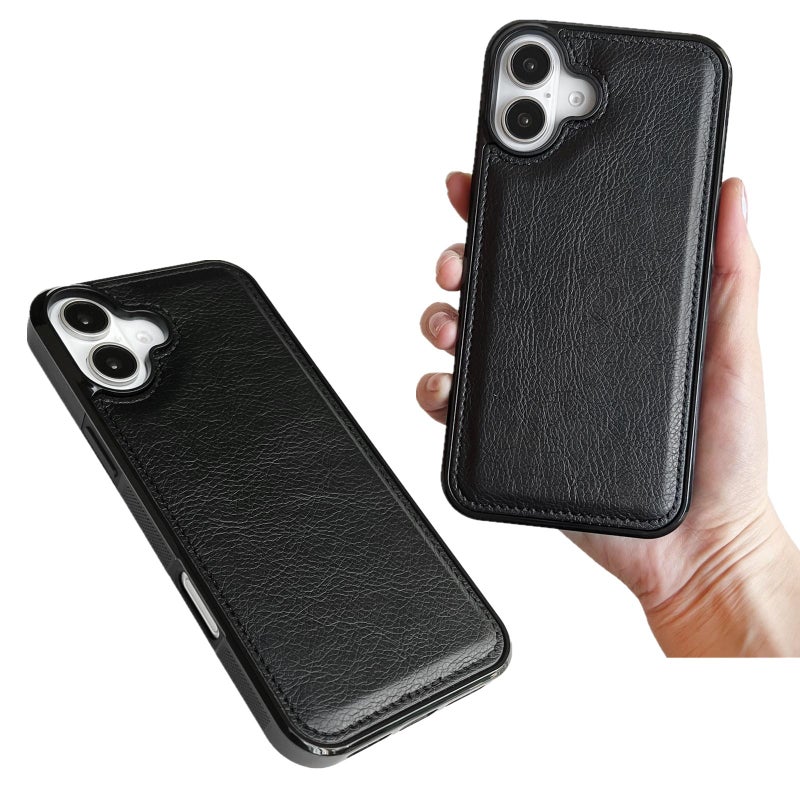erorex For iPhone 17 Cowhide Texture Back Cover Phone Case(Black) - Image 5
