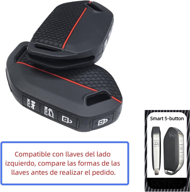 Key Protector Case: 2Pcs Silicone Waterproof Anti-slip - 360° Full Protection Signal-friendly Key Cover for Kia K4 K5 Telluride Sorento 2023-2025 - Image 3