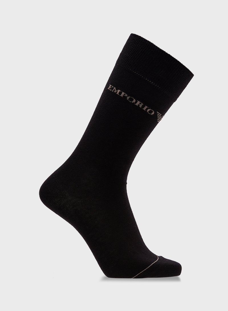 EMPORIO ARMANI 3 Pack Logo Crew Socks  - Image 3