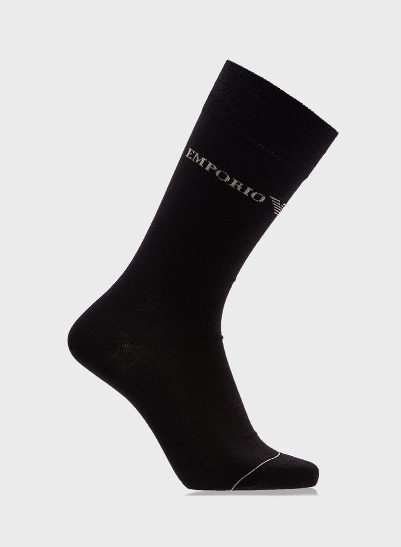 EMPORIO ARMANI 3 Pack Logo Crew Socks  - Image 4