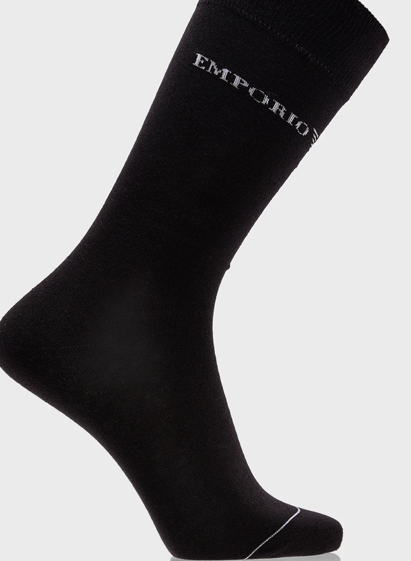EMPORIO ARMANI 3 Pack Logo Crew Socks