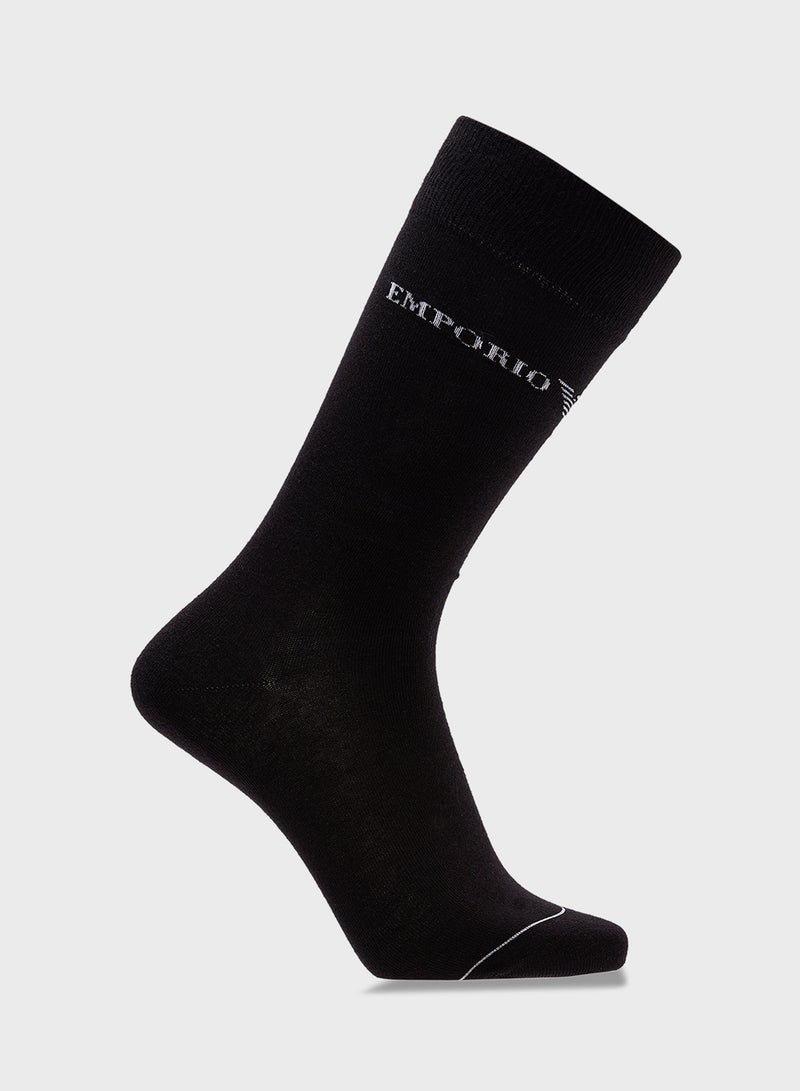 EMPORIO ARMANI 3 Pack Logo Crew Socks  - Image 2