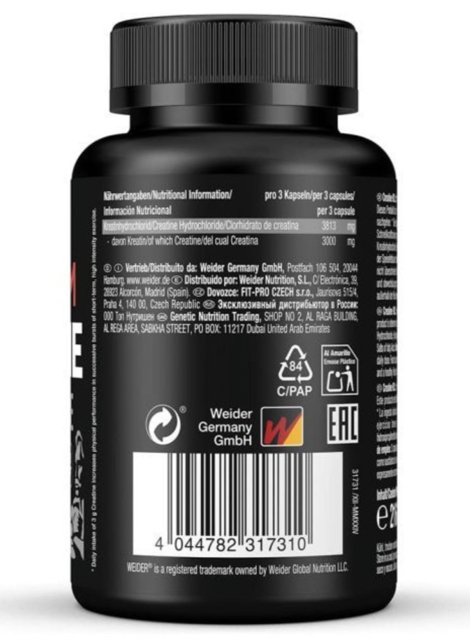 Creatine Hcl Performance Enhancement For High Intensity Workout, 3.000Mg Creatine Per Servings - 150 Capsules