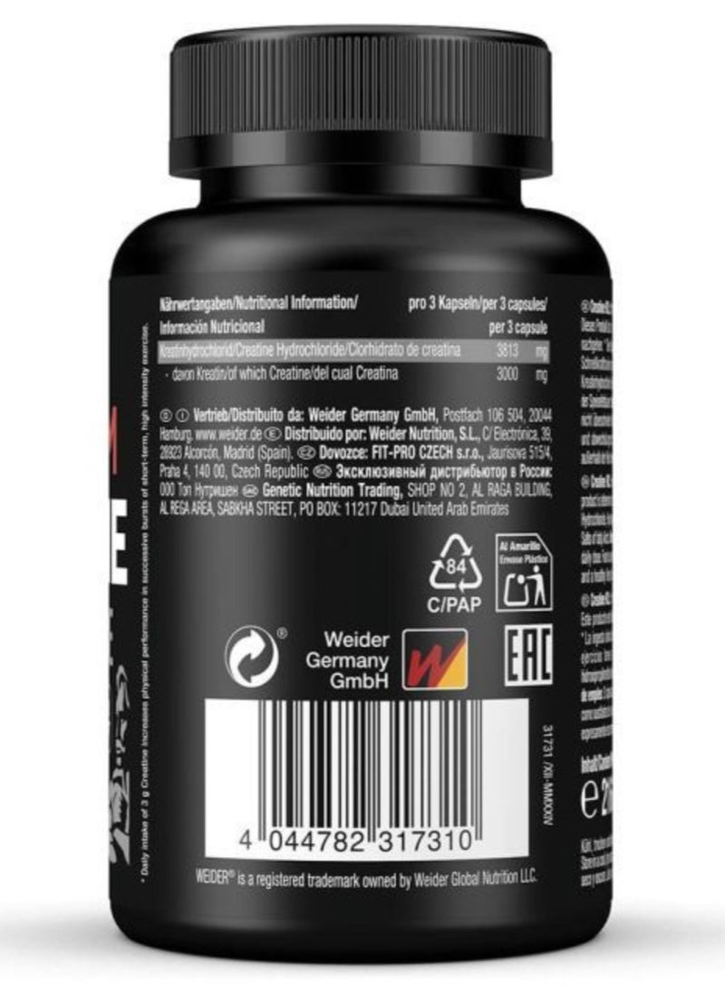 Weider Creatine HCL Performance Enhancement For High Intensity Workout, 3.000mg Creatine Per servings - 150 Capsules  - Image 5