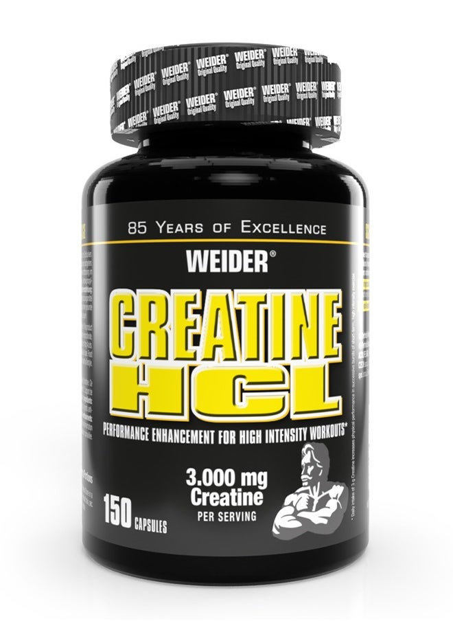 Weider - Creatine HCL Performance Enhancement For High Intensity Workout, 3.000mg Creatine Per servings - 150 Capsules - Image 1