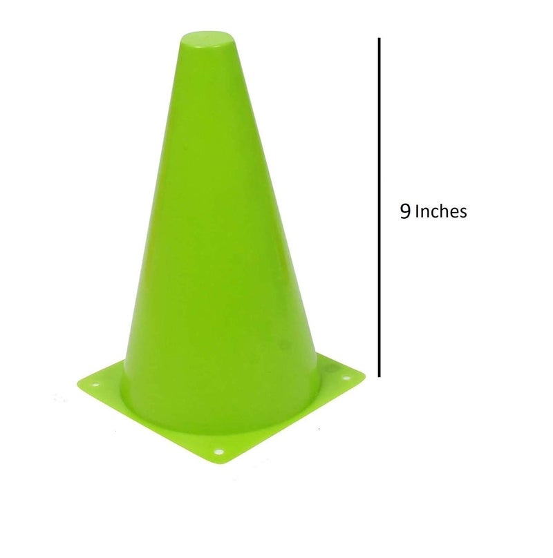 Toyshine أقماع بلاستيكية ملونة بطول 9 بوصات | مثالية لتدريب الرياضة | مجموعة من 6، ألوان متنوعة (SSTP) - Image 2