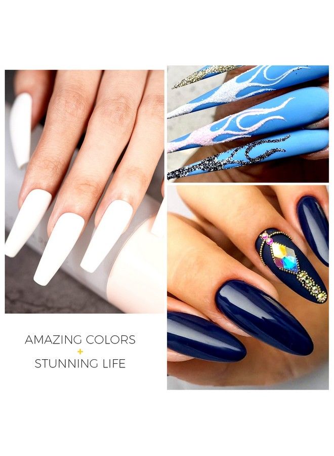 BURANO طقم جل تمديد الأظافر بولي 6 أنابيب ألوان زرقاء طقم جل بولي لبناء الأظافر للمبتدئين مجموعة طقم جل الأظافر DIY منزلي تصميم الأظافر - Image 4