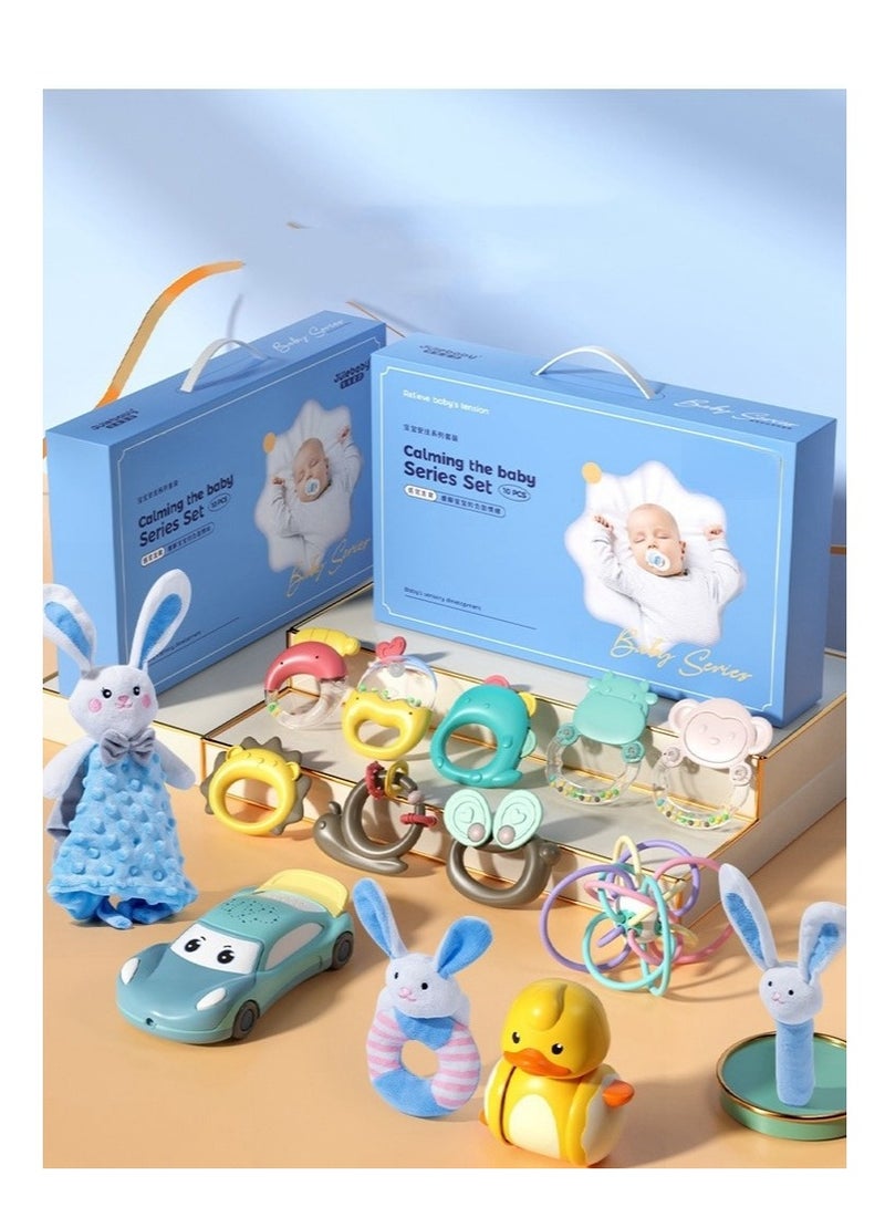 Jule طقم هدايا للمواليد من 15 قطعة - مجموعة تتكون من 13 جرس يدوي للعض والتخفيف للأطفال - Image 2