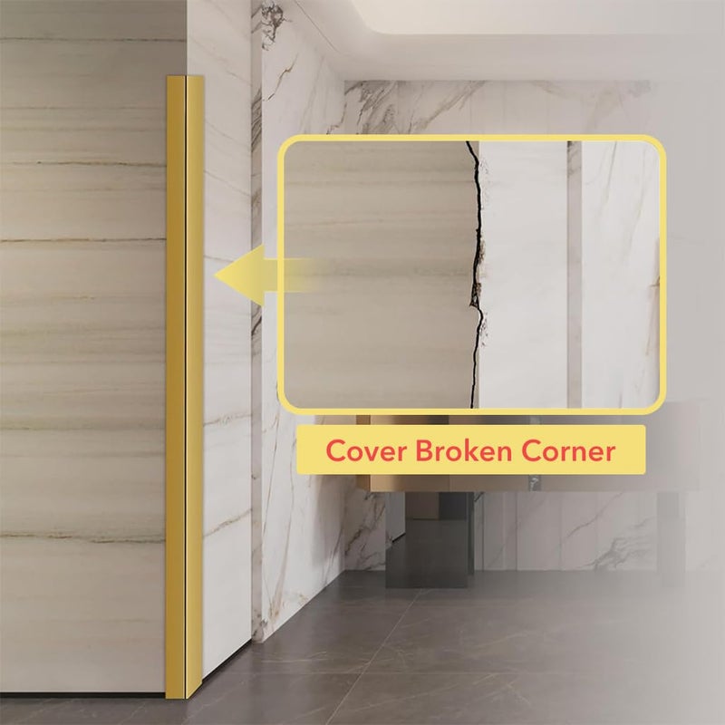 HASTHIP ® 1 لفافة من زينة الجدران الذهبية - زينة جدران PVC مرنة وحراس زوايا وشريط سيليكون، تطبق على حواف الطاولات وإطارات الأبواب وقوائم القاعدة للحماية والتزيين، 9.84 قدم × 0.78 بوصة - Image 5