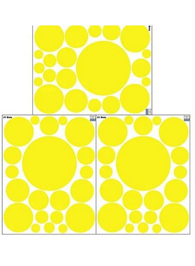 JURUOXIN Polka Dot Wall Decals Girls Room Wall Decor Stickers Wall Dots Vinyl Circle Peel & Stick Diy Bedroom Playroom Kids Room Baby Nursery Toddler To Teen Bedroom Deco Pack Of 84 (Yellow) - Image 3