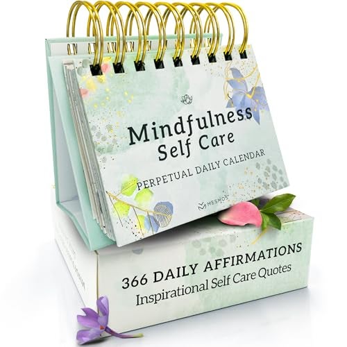 MESMOS Inspirational Gifts for Women, Teacher Appreciation Gifts for Women, Perpetual Calendar with 366 Daily Affirmations, Mindfulness Self Care Gifts, Cute Office Desk Accessories, Office Decorations - Image 1