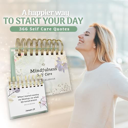 MESMOS Inspirational Gifts for Women, Teacher Appreciation Gifts for Women, Perpetual Calendar with 366 Daily Affirmations, Mindfulness Self Care Gifts, Cute Office Desk Accessories, Office Decorations - Image 2